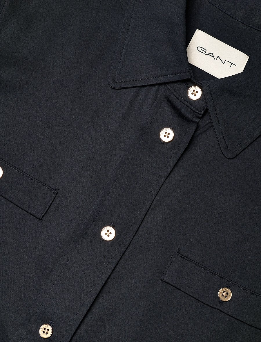 Gant - REG FLUID SS SHIRT BLOUSE - kortærmede bluser - evening blue - 5