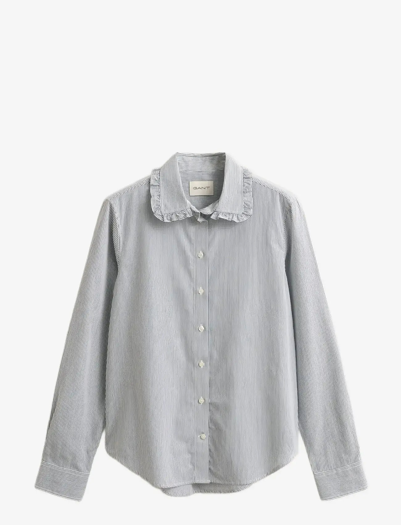 GANT - REG CTN FRILL COLLAR STRIPE SHIRT - langärmlige hemden - classic blue - 1