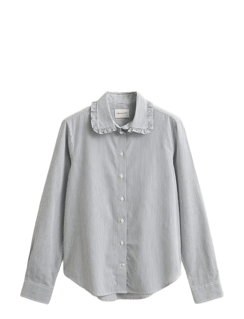 GANT - REG CTN FRILL COLLAR STRIPE SHIRT - langärmlige hemden - classic blue - 1
