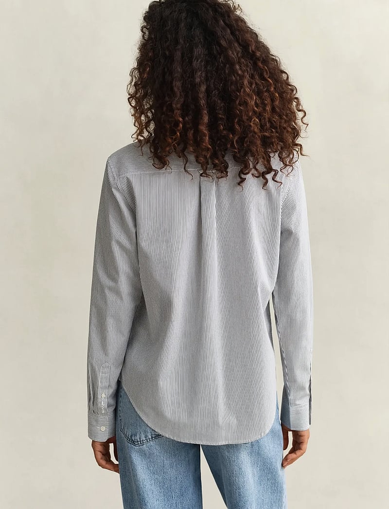 GANT - REG CTN FRILL COLLAR STRIPE SHIRT - langärmlige hemden - classic blue - 2