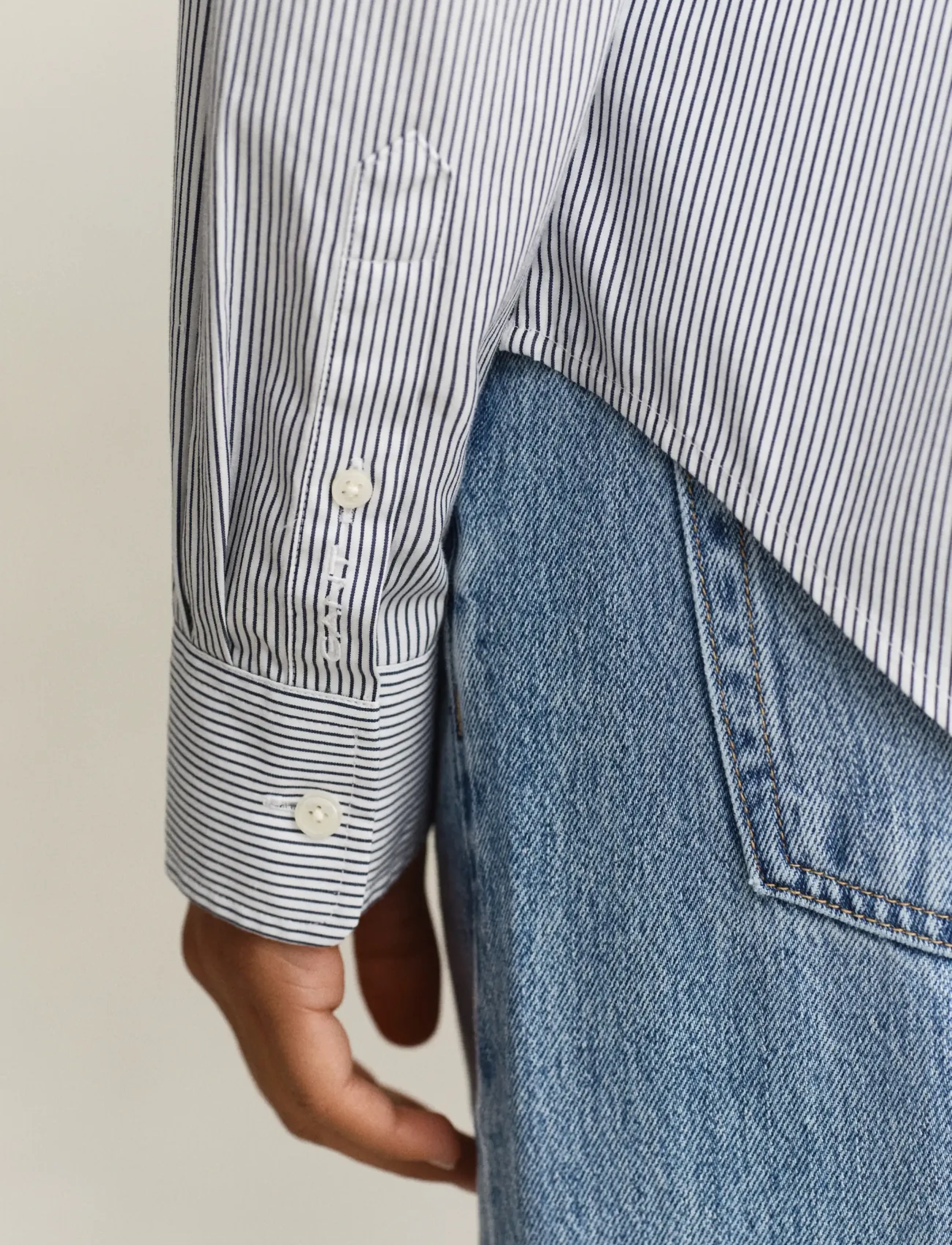 Gant - REG CTN FRILL COLLAR STRIPE SHIRT - langerma skyrtur - classic blue - 3