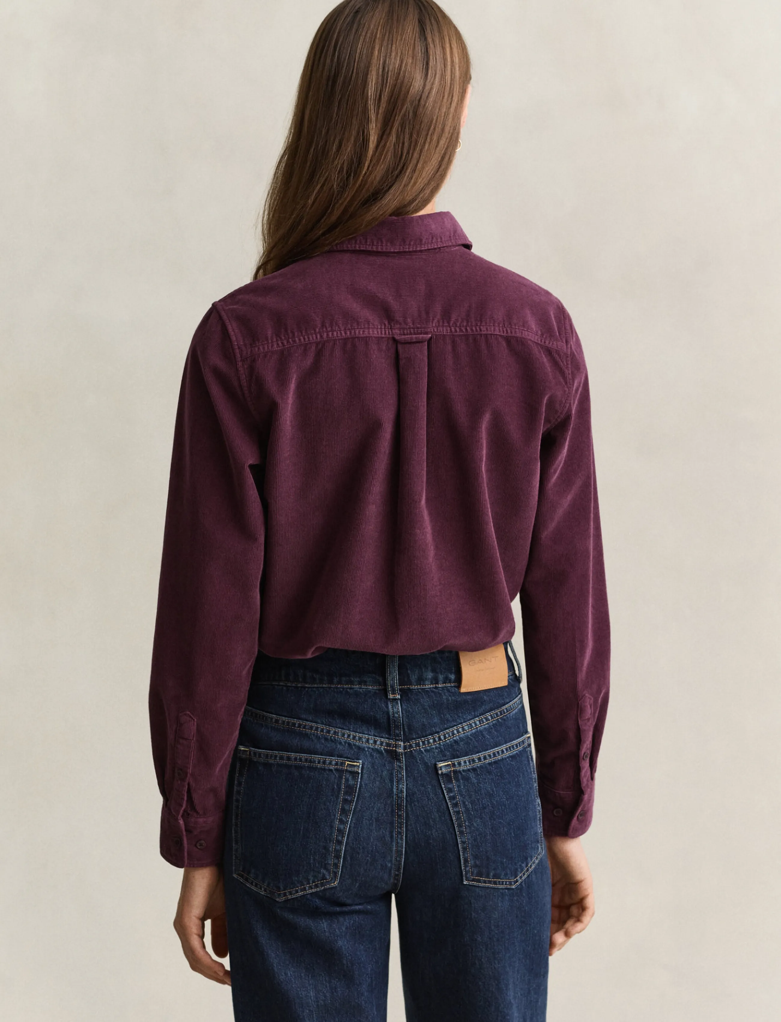 Gant - REG CORDROY SHIRT - långärmade skjortor - darkened wine - 2