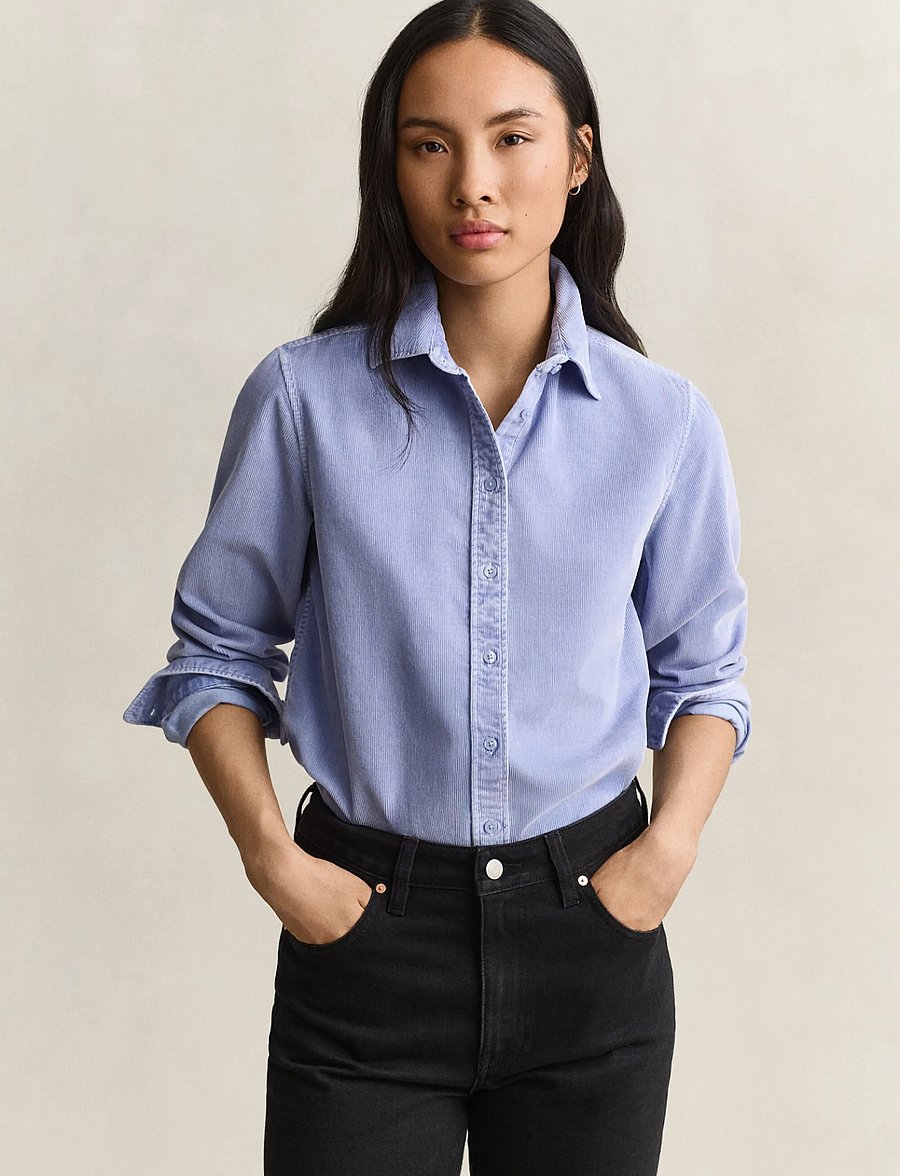Gant - REG CORDROY SHIRT - langærmede skjorter - misty lavender - 0