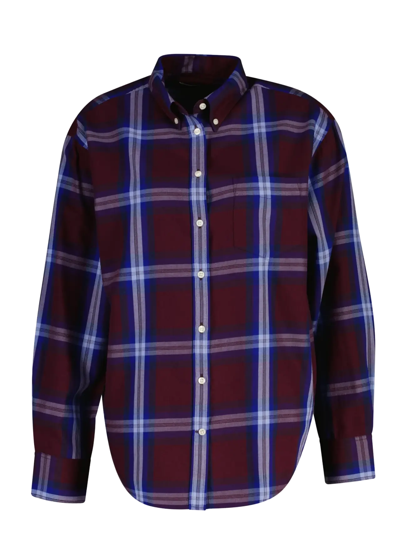 Gant REL CHECKED FLANNEL BD SHIRT - Inspiration - DARKENED WINE / burgundy