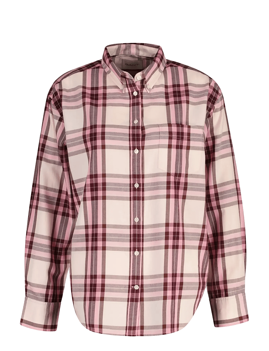 Gant - REL CHECKED FLANNEL BD SHIRT - pikkade varrukatega särgid - refined pink - 0