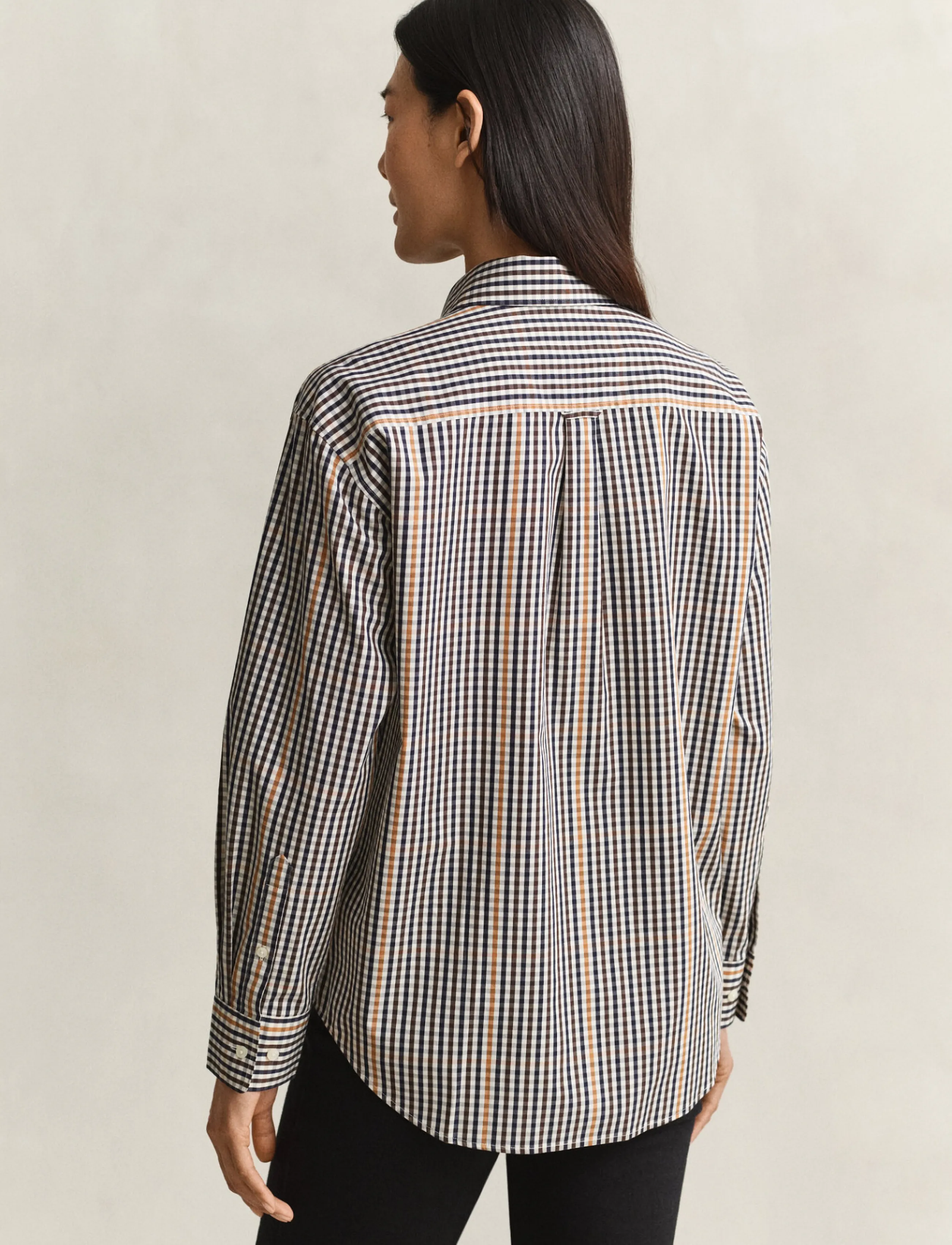 Gant - REL CHECKED SHIRT - pikkade varrukatega särgid - toasted almond - 2
