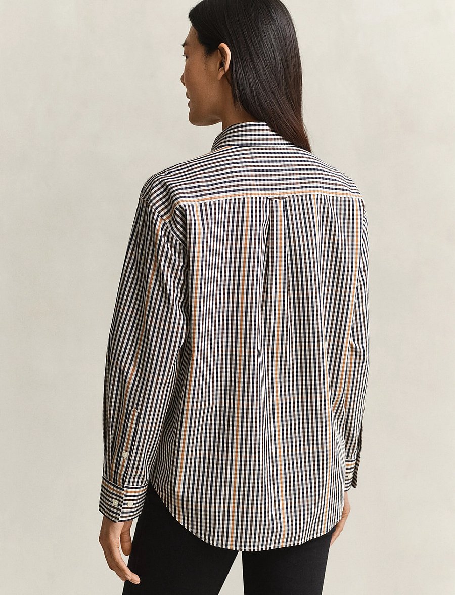 Gant - REL CHECKED SHIRT - pikkade varrukatega särgid - toasted almond - 2
