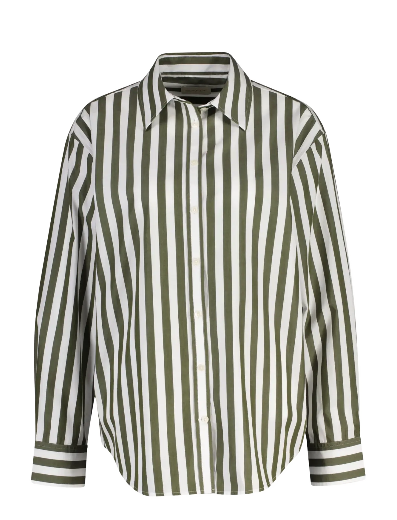 Gant - REL STRIPED CLASSIC POPLIN SHIRT - langärmlige hemden - country green - 1