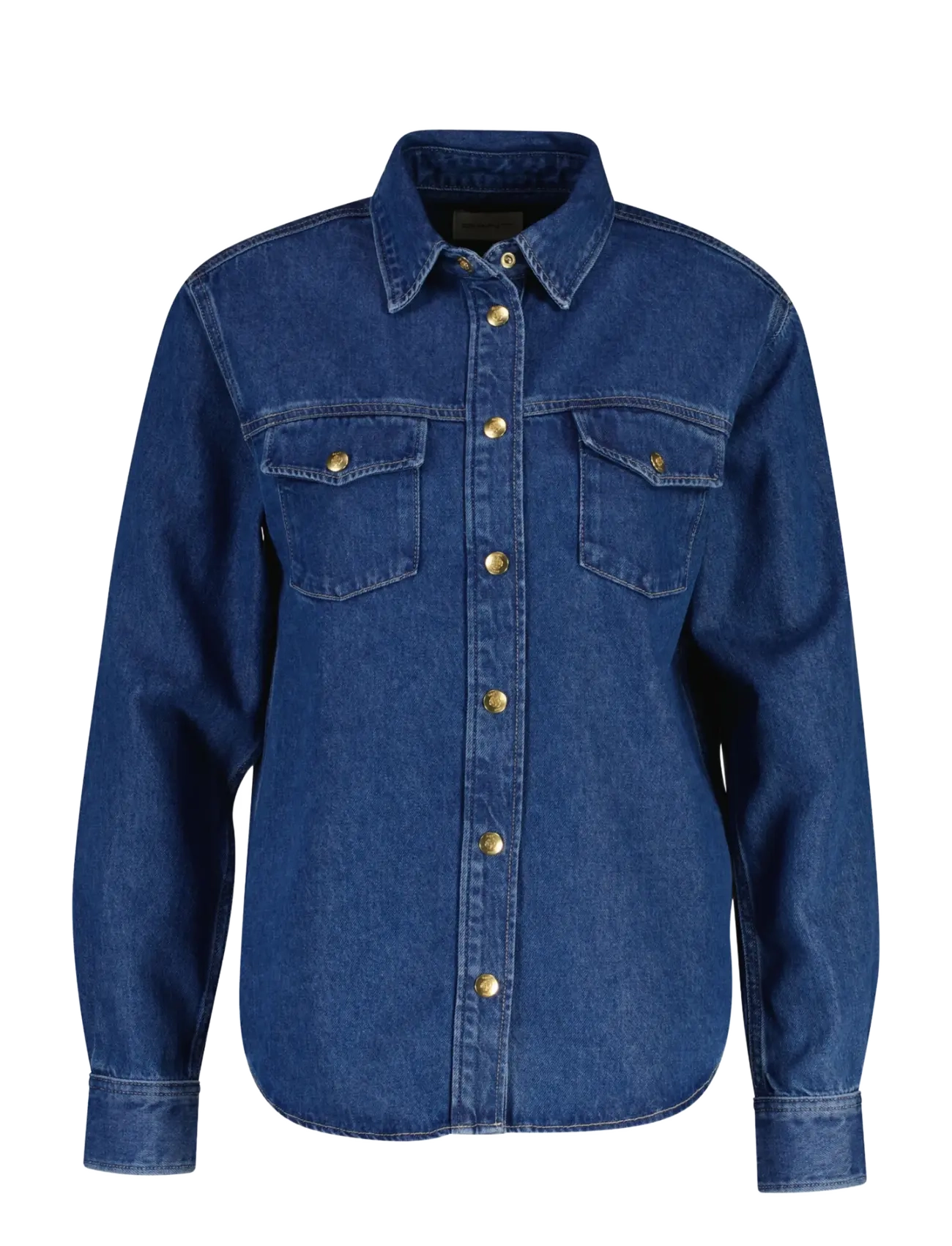 Gant GOLD BUTTON DENIM SHIRT - Mode trends - MID BLUE / blue
