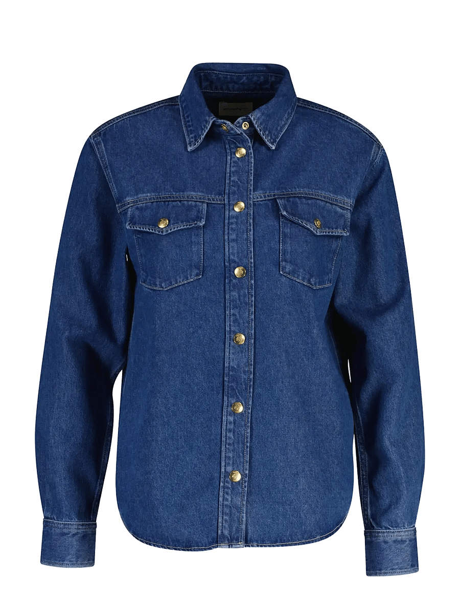 Gant - GOLD BUTTON DENIM SHIRT - jeanshemden - mid blue - 1