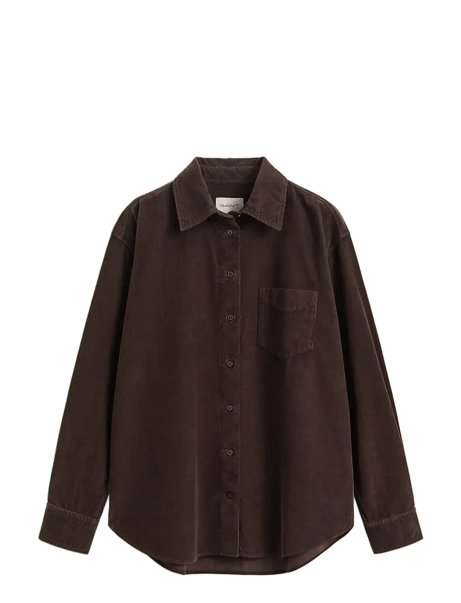 Gant - REL CORDROY SHIRT - langärmlige hemden - deep brown - 1