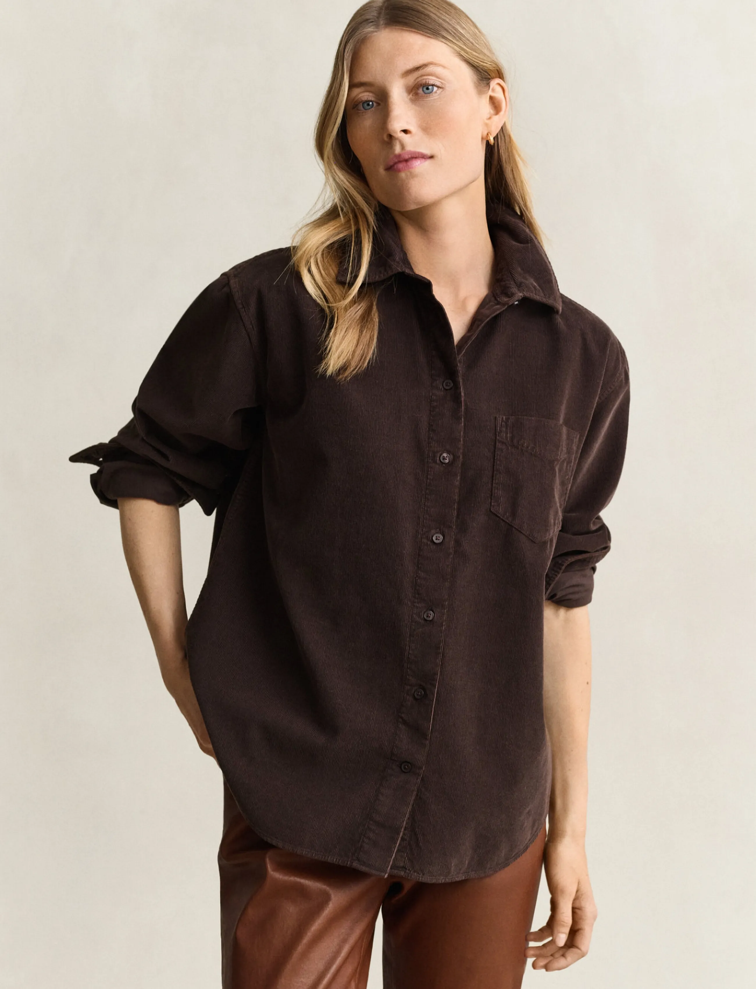 Gant REL CORDROY SHIRT - Hemden - DEEP BROWN / brown