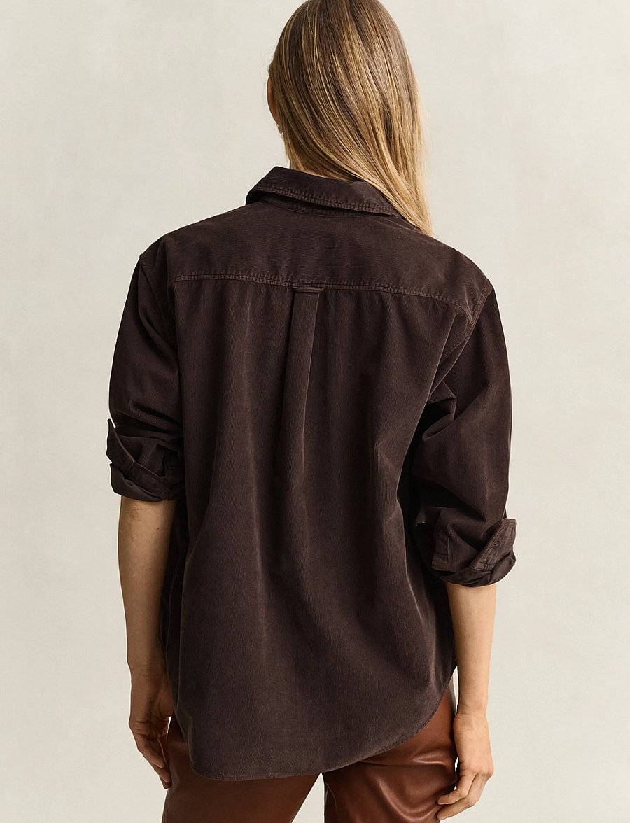 Gant - REL CORDROY SHIRT - langärmlige hemden - deep brown - 2