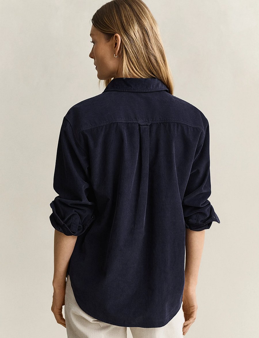 Gant - REL CORDROY SHIRT - pikkade varrukatega särgid - evening blue - 2