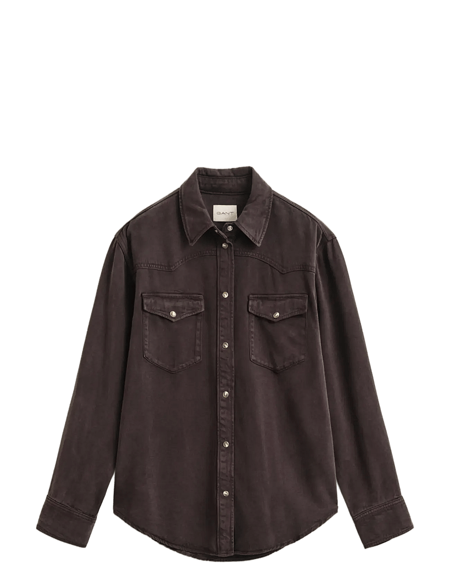 Gant - REL DENIM TWILL RANGER SHIRT - jeanshemden - deep brown - 0