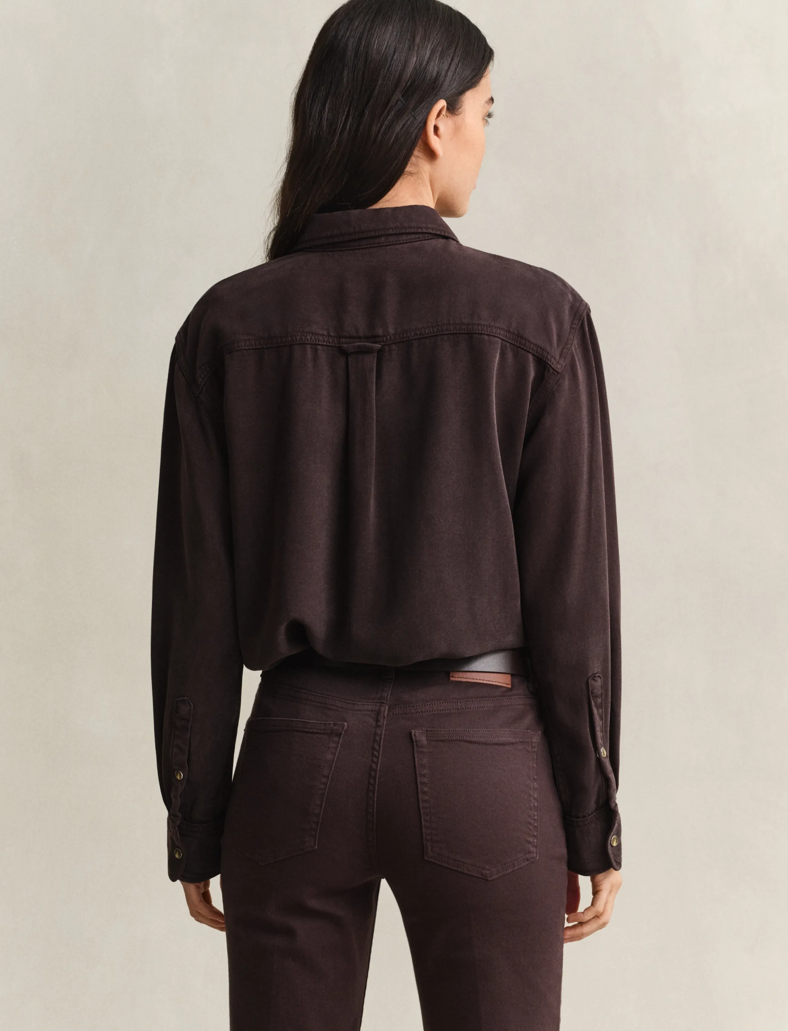 Gant - REL DENIM TWILL RANGER SHIRT - jeansskjortor - deep brown - 3