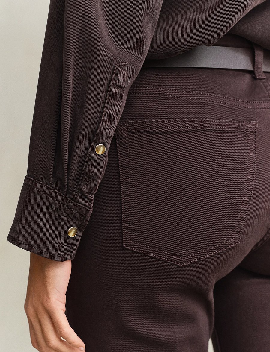 Gant - REL DENIM TWILL RANGER SHIRT - jeansskjortor - deep brown - 5