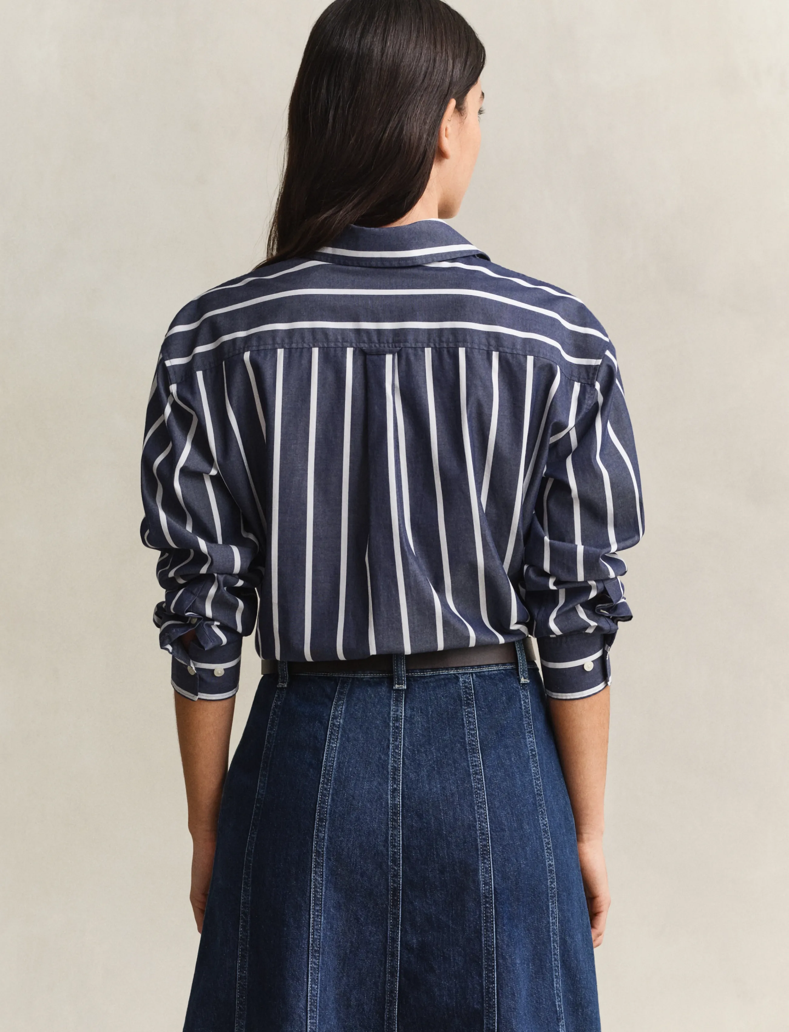 Gant - REL CLASSIC POPLIN STRIPE SHIRT - långärmade skjortor - evening blue - 3