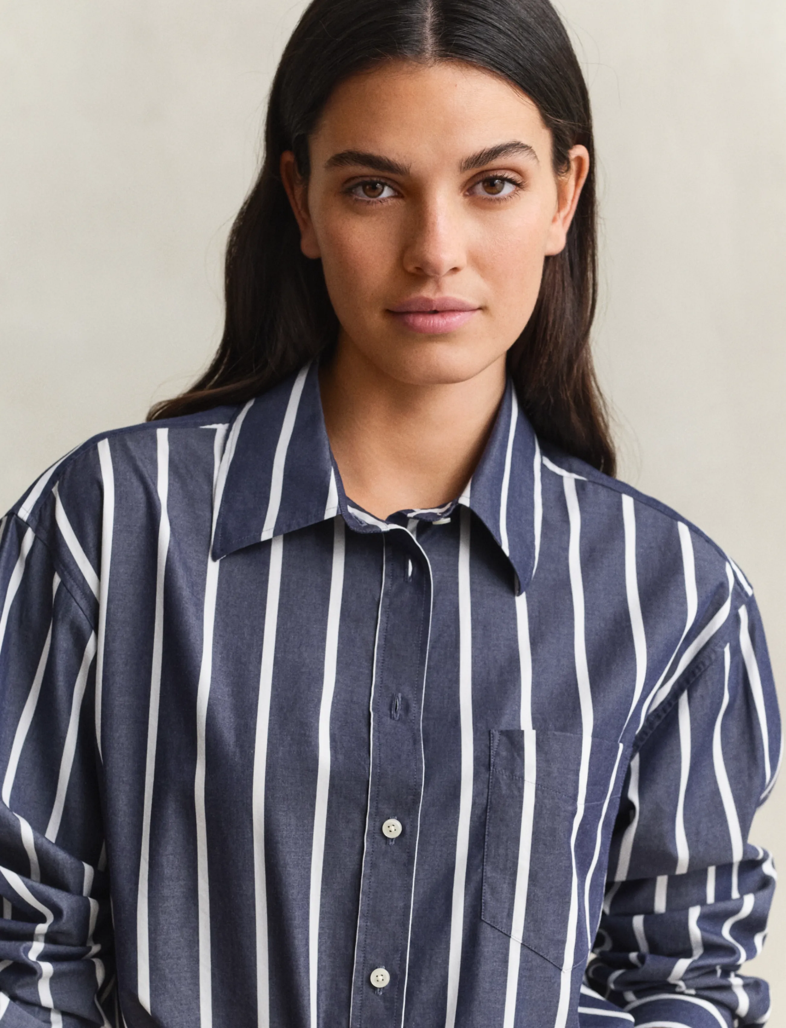 Gant - REL CLASSIC POPLIN STRIPE SHIRT - långärmade skjortor - evening blue - 5
