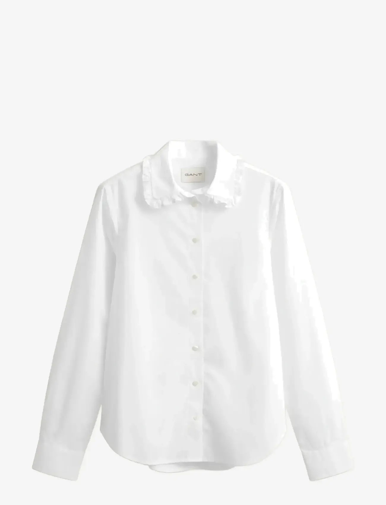 GANT - REG CTN FRILL COLLAR SHIRT - pikkade varrukatega särgid - white - 1