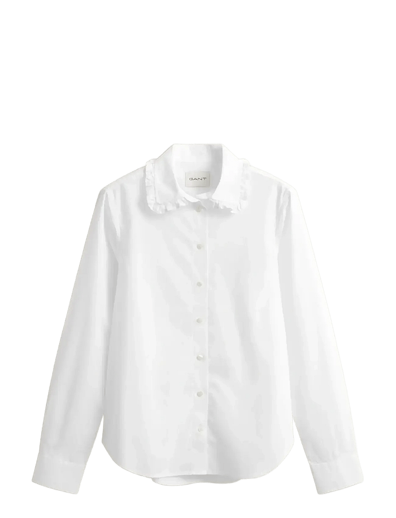 GANT - REG CTN FRILL COLLAR SHIRT - pikkade varrukatega särgid - white - 1