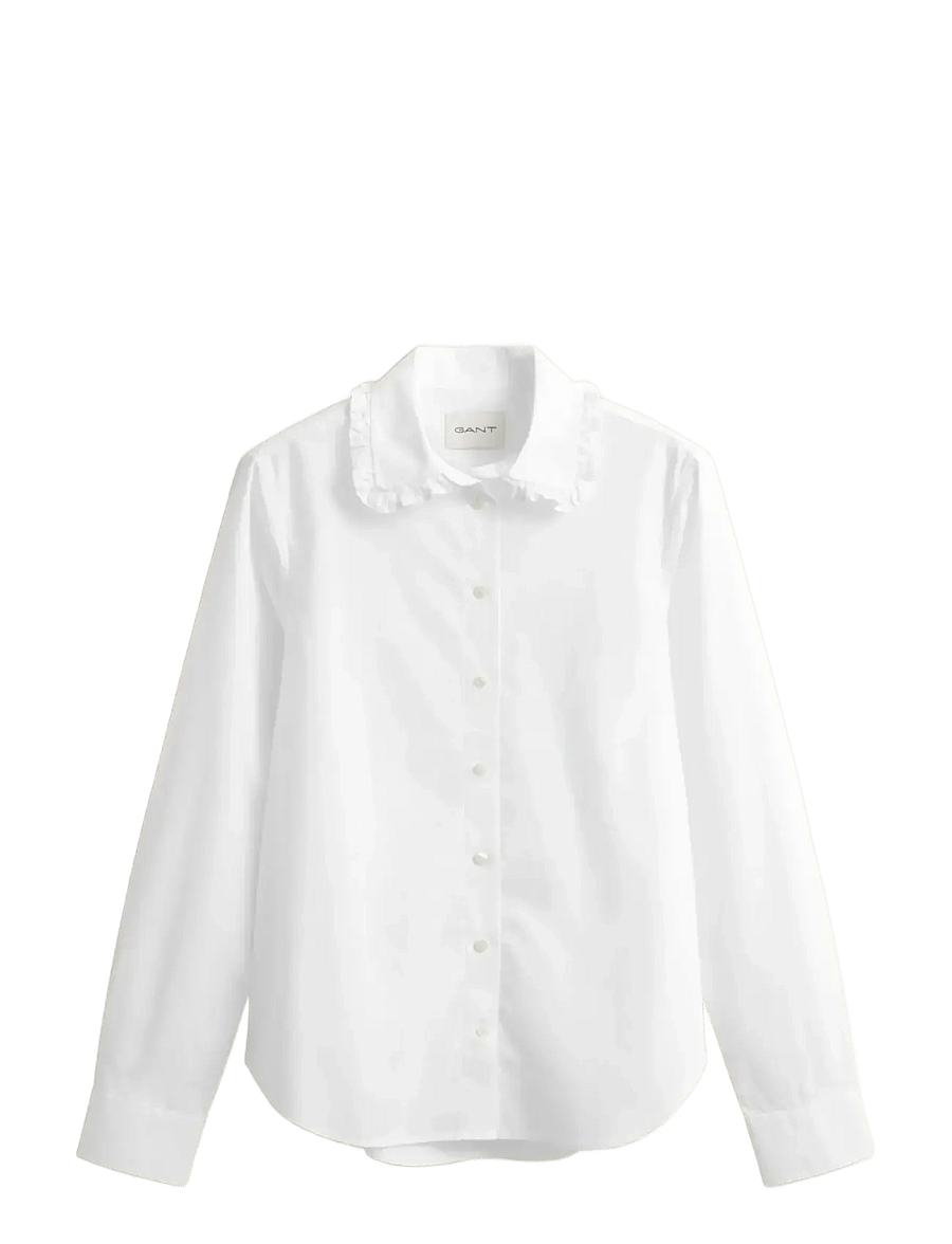 Gant - REG CTN FRILL COLLAR SHIRT - langärmlige hemden - white - 1