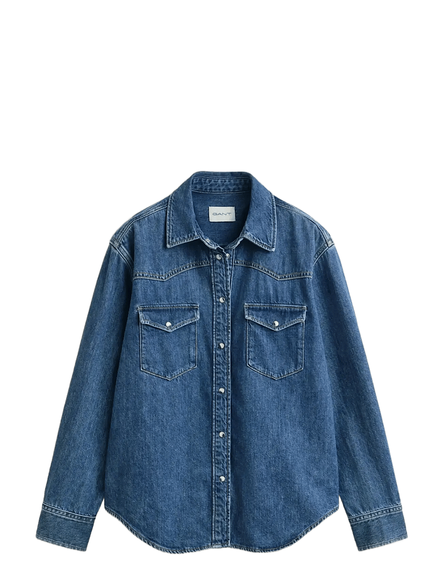 Gant - REL DENIM RANGER SHIRT - teksasärgid - mid blue worn in - 0