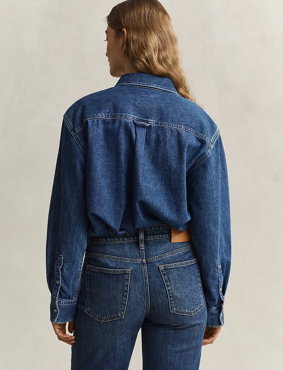 Gant - REL DENIM RANGER SHIRT - denimskjorter - mid blue worn in - 4