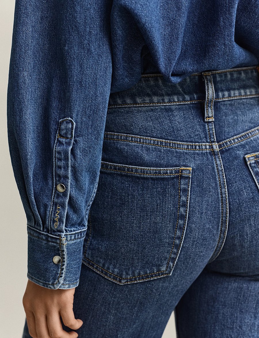 Gant - REL DENIM RANGER SHIRT - denimskjorter - mid blue worn in - 5