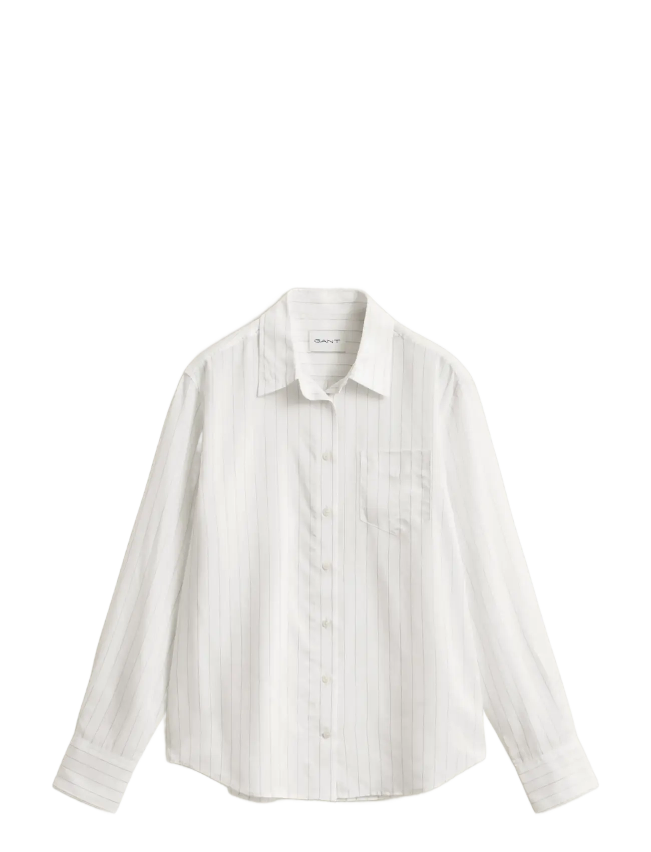 Gant PINSTRIPE BACK FOLD DETAIL SHIRT - Långärmade skjortor - EGGSHELL / white