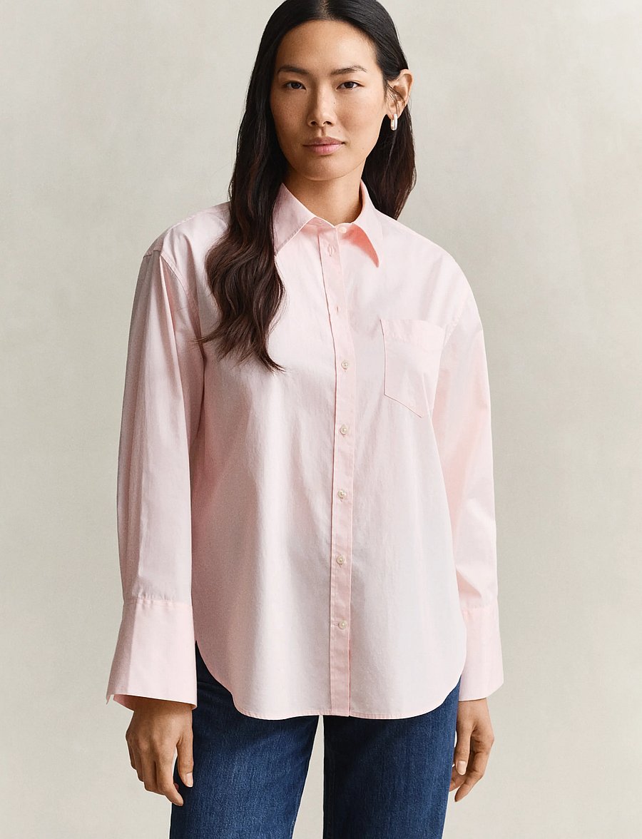 Gant - CLASSIC POPLIN WIDE SLEEVE SHIRT - langärmlige hemden - refined pink - 0