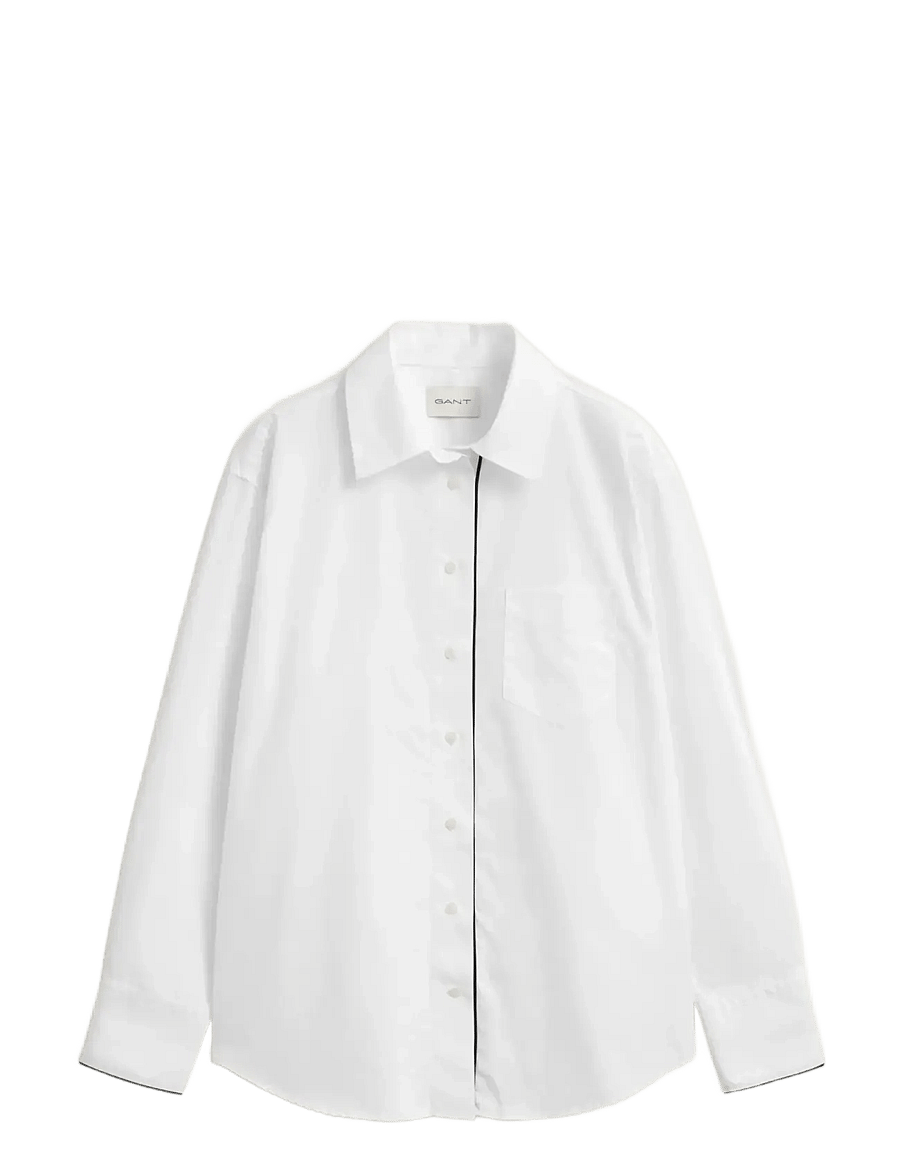 Gant - REL CLASSIC POPLIN PIPING SHIRT - pikkade varrukatega särgid - white - 1