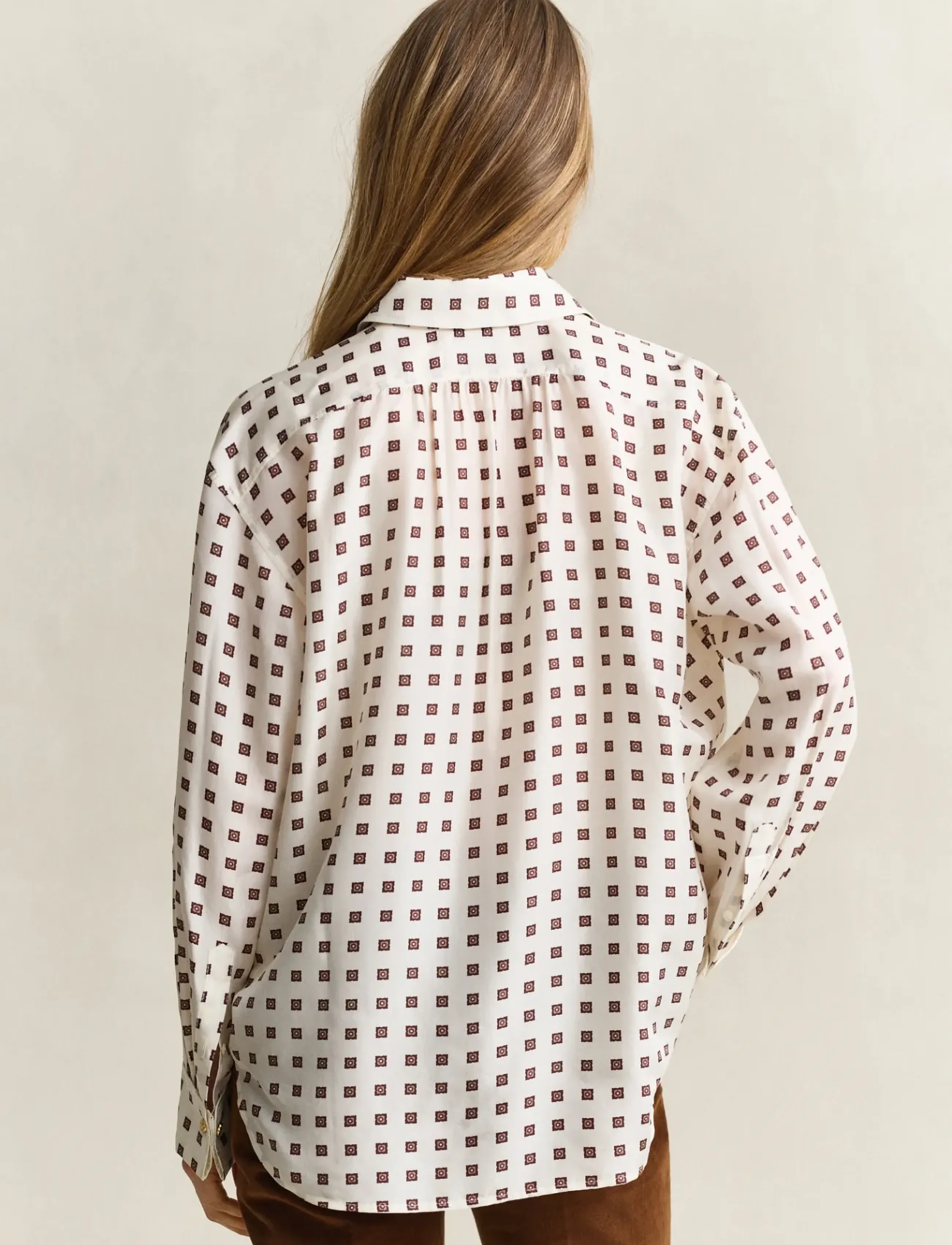 Gant - PRINTED HABOTAI SILK BLOUSE - eggshell - 2
