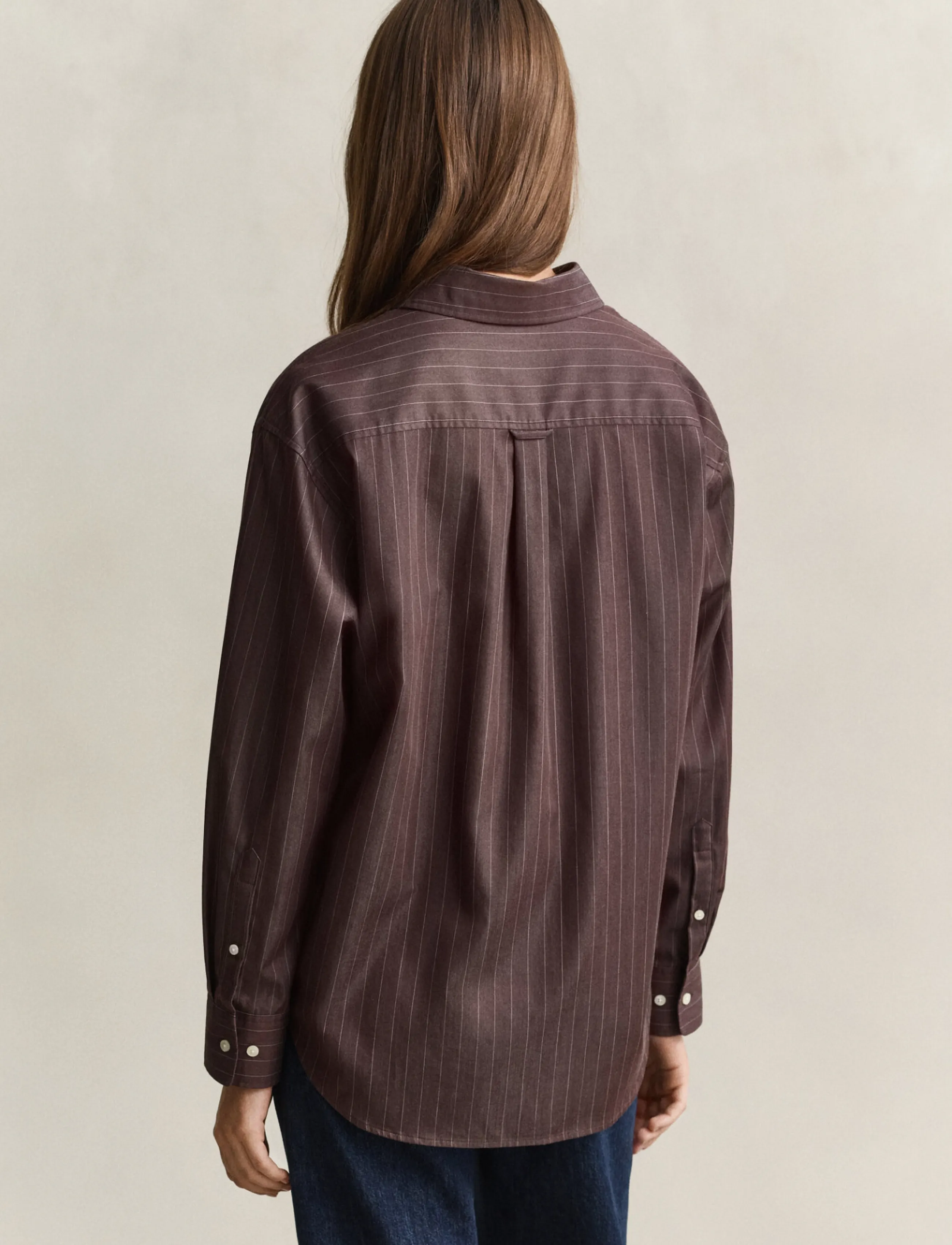 Gant - REL STRIPED POPLIN SHIRT - long-sleeved shirts - deep brown - 2