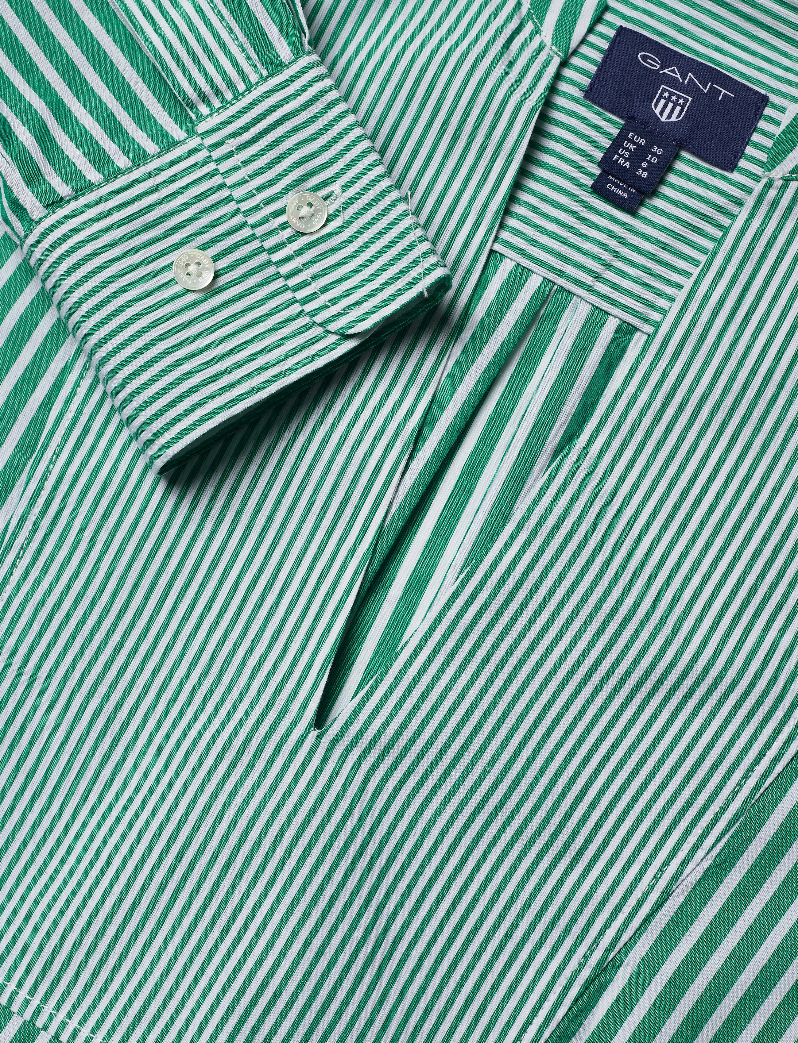 GANT - O1. PREPPY STRIPED POPOVER SHIRT - emerald green - 2