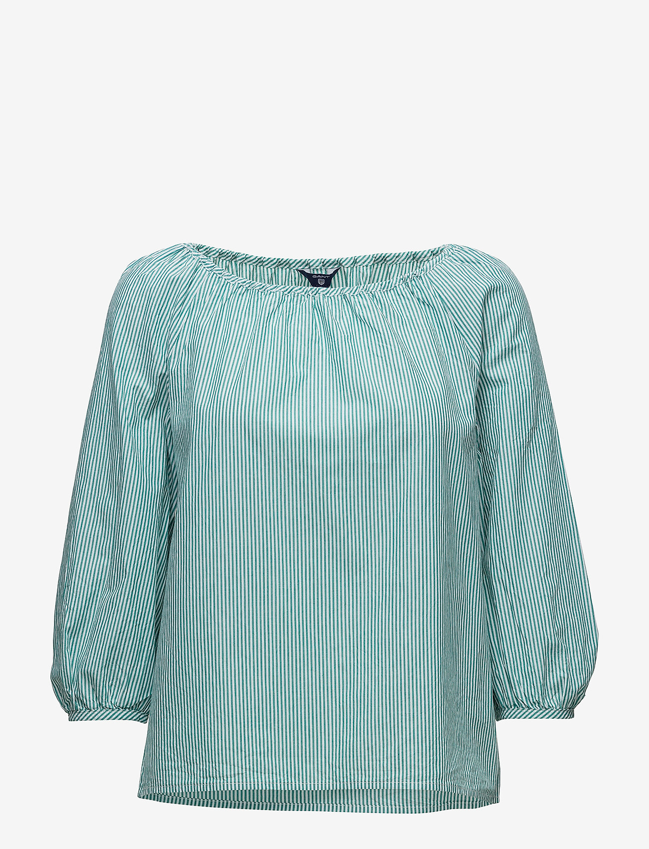 GANT - O1. PREPPY STRIPED BLOUSE - emerald green - 0