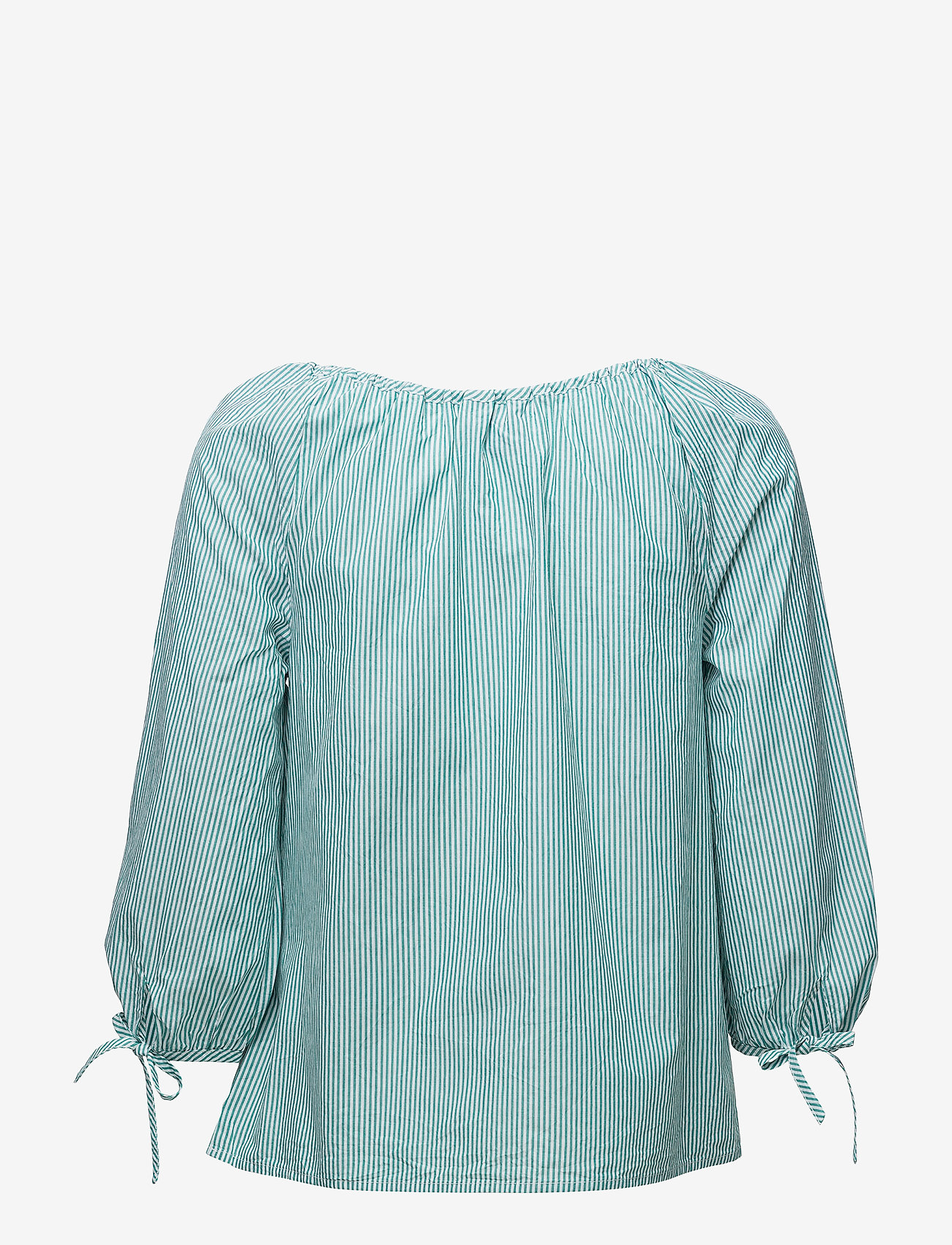 GANT - O1. PREPPY STRIPED BLOUSE - emerald green - 1