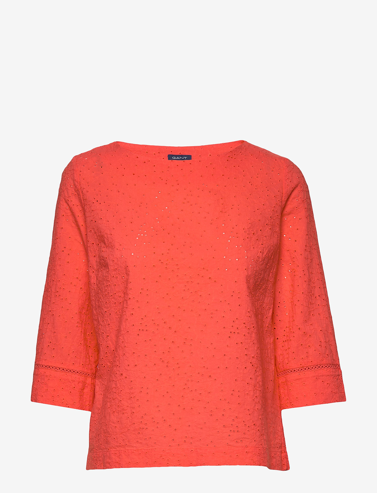 GANT - O2. BRODERIE ANGLAISE TOP - strong coral - 0