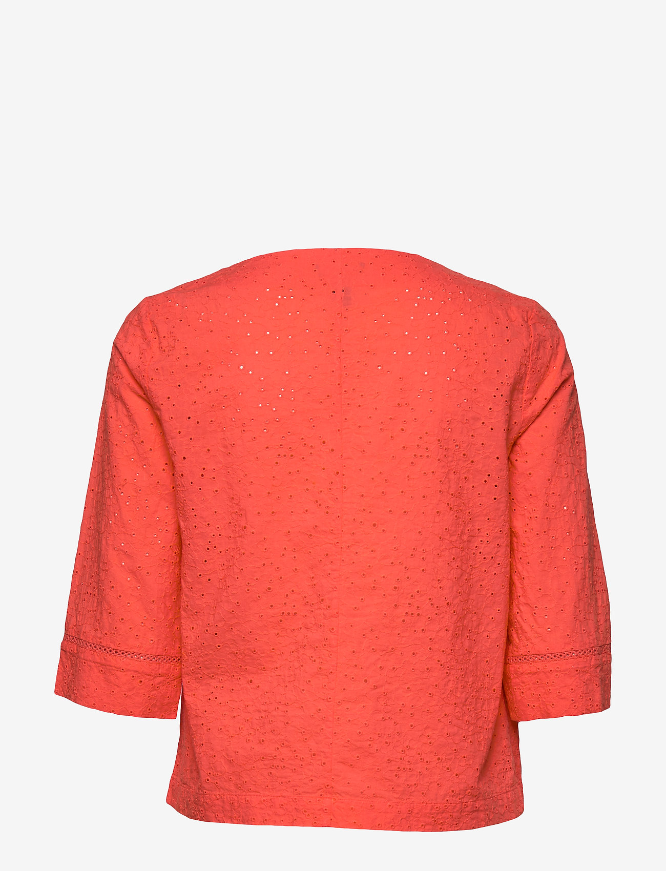 GANT - O2. BRODERIE ANGLAISE TOP - strong coral - 1