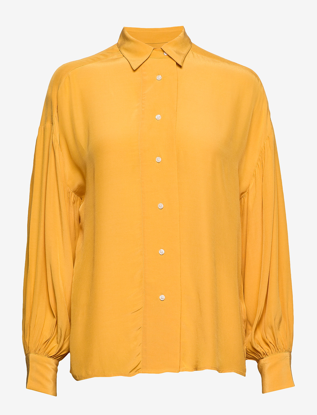 GANT - D2. DRAPY PUFF SLEEVE SHIRT - langærmede skjorter - honey gold - 0