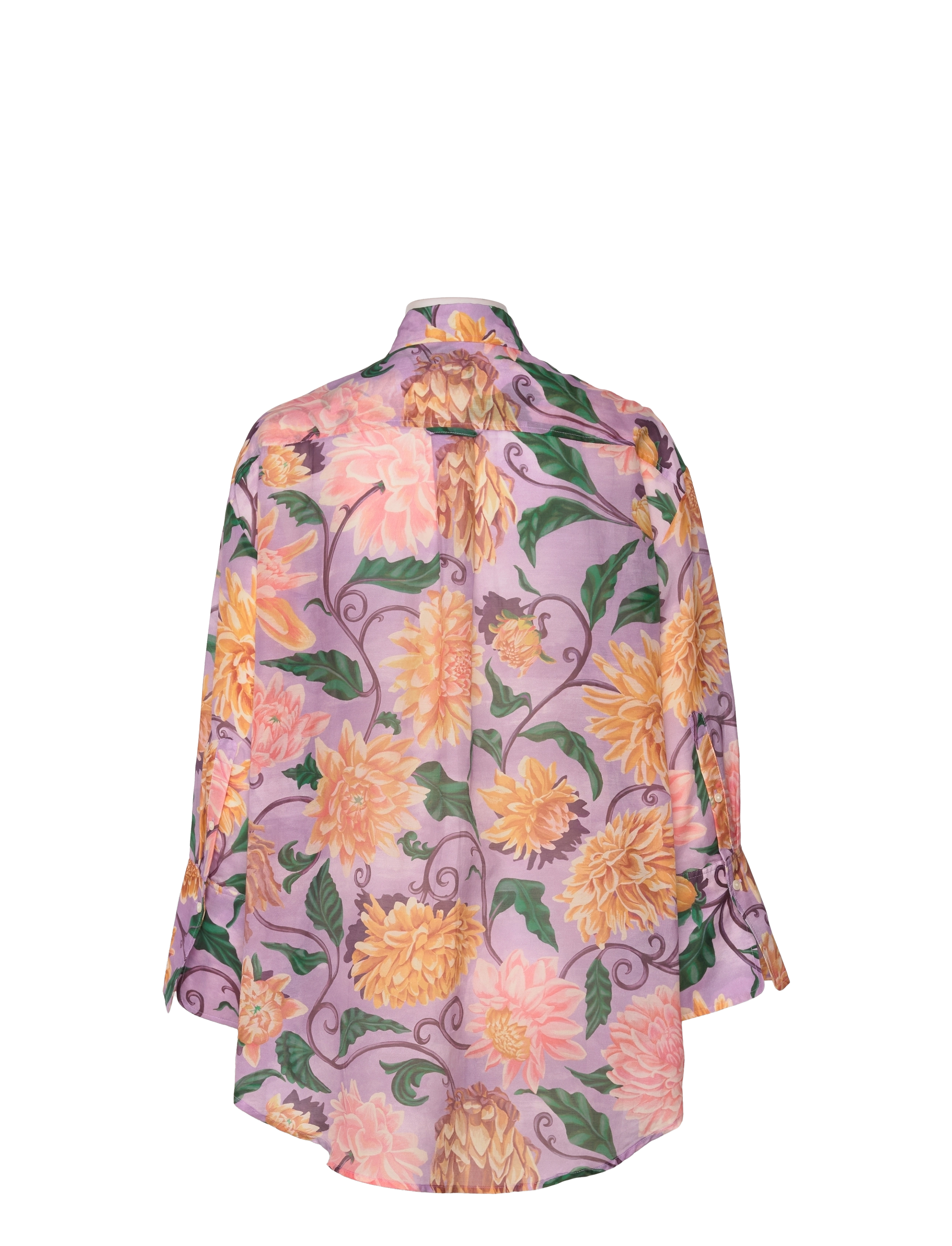GANT - D2. OS DAHLIA PRINT COT SILK SHIRT - crocus purple - 1