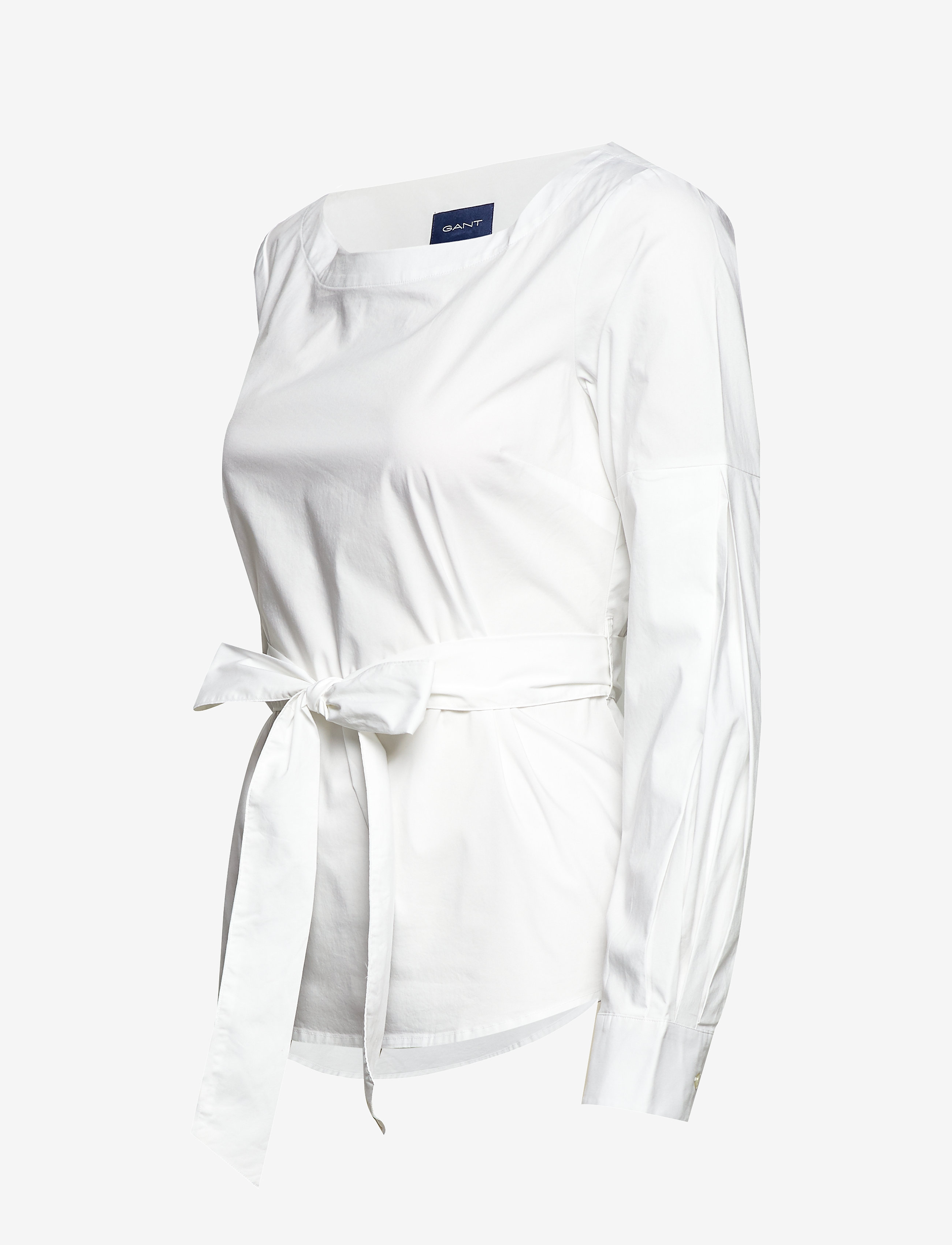 GANT - D1. TP SOLID BELTED BLOUSE - white - 2