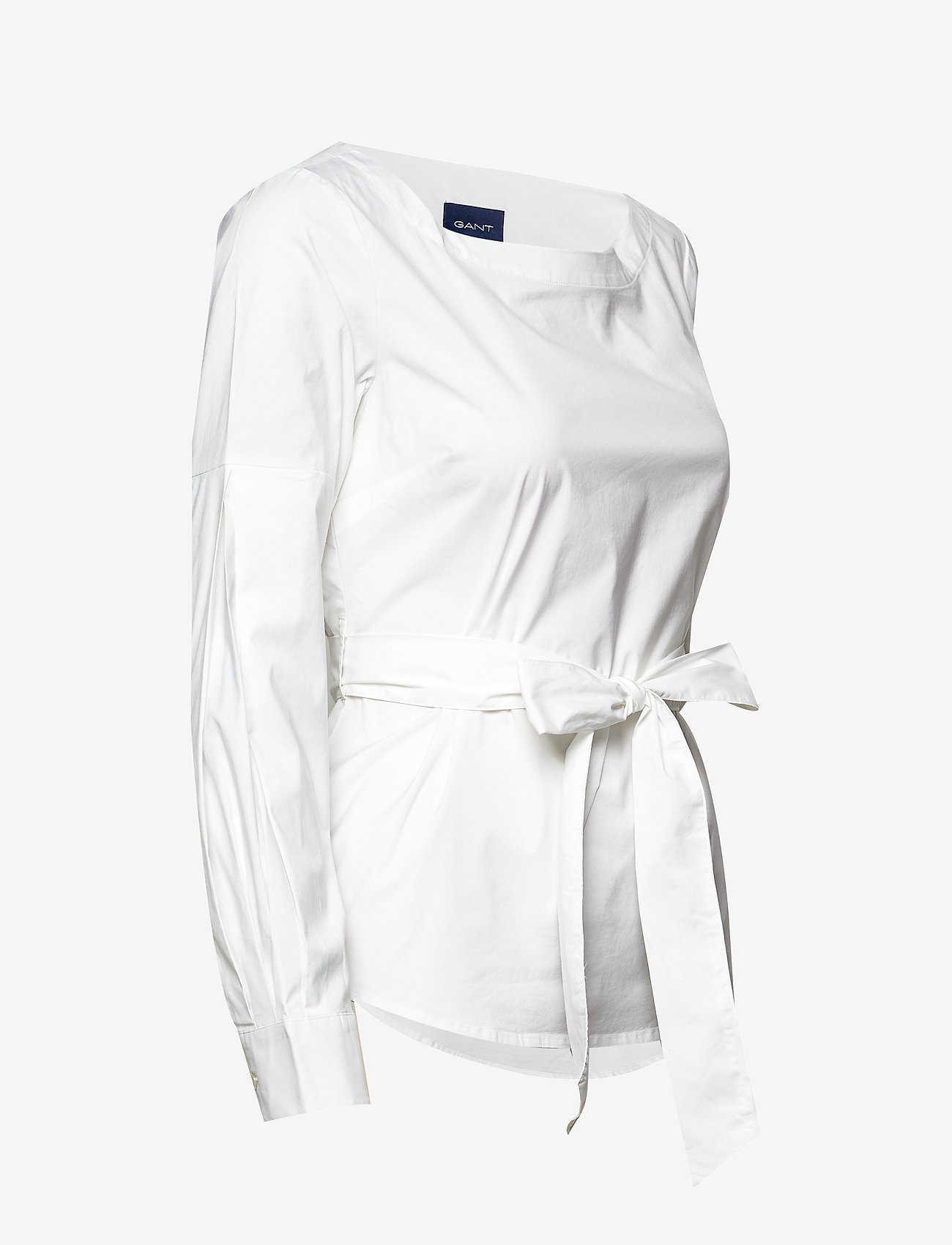 GANT - D1. TP SOLID BELTED BLOUSE - white - 3