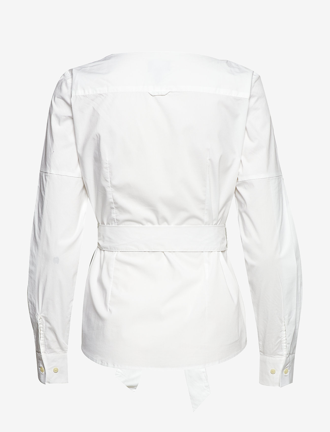 GANT - D1. TP SOLID BELTED BLOUSE - white - 4