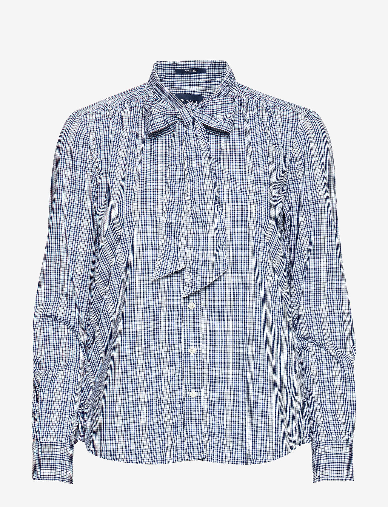 GANT - D1. TP CHECKED BOW BLOUSE - crisp blue - 0