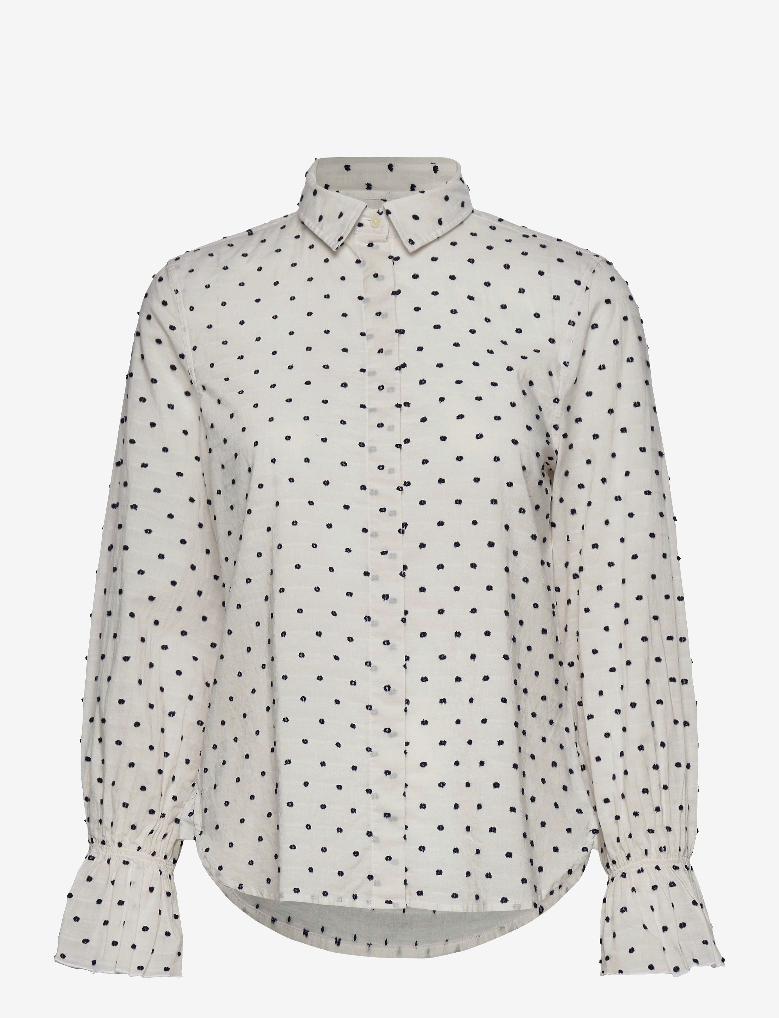 GANT - D1. SMOCK DOT DOBBY SHIRT - eggshell - 0