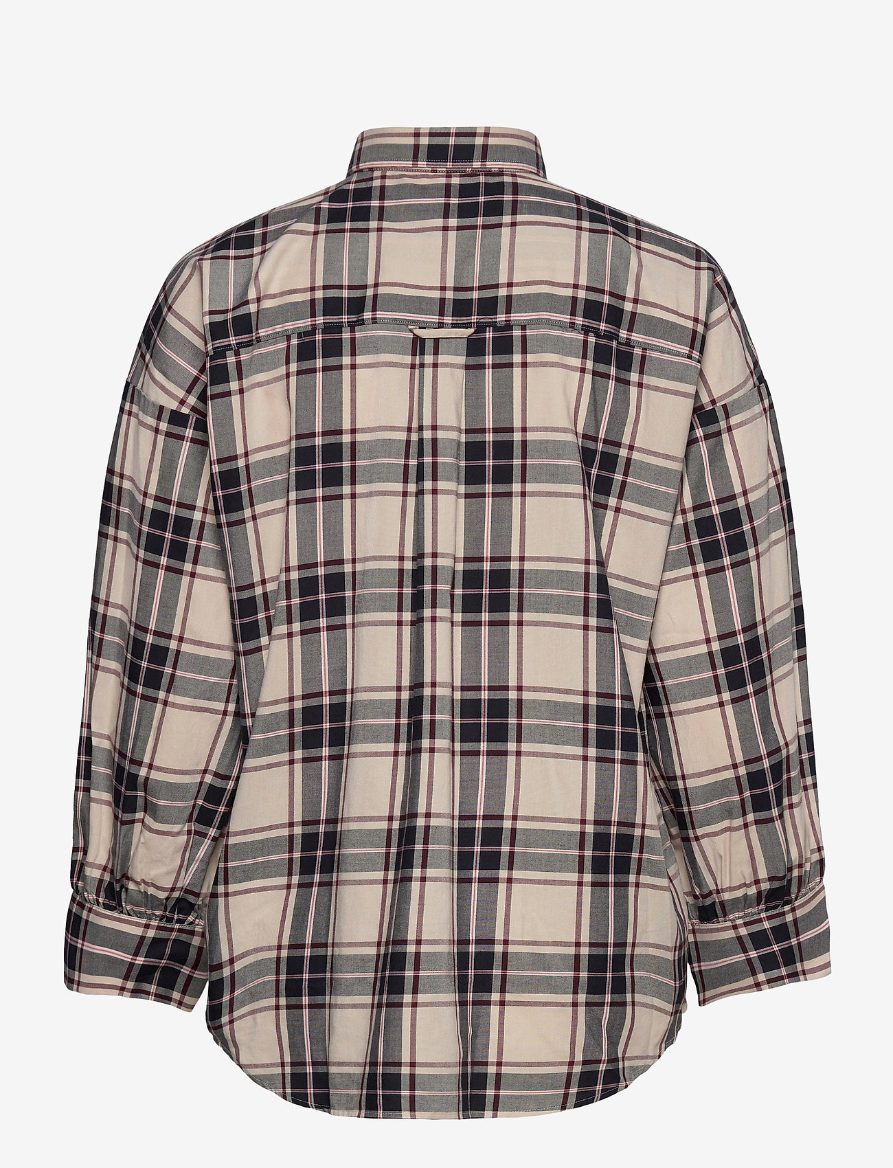 GANT - D2. TP OXF PLAID OVERSIZED SHIRT - putty - 1