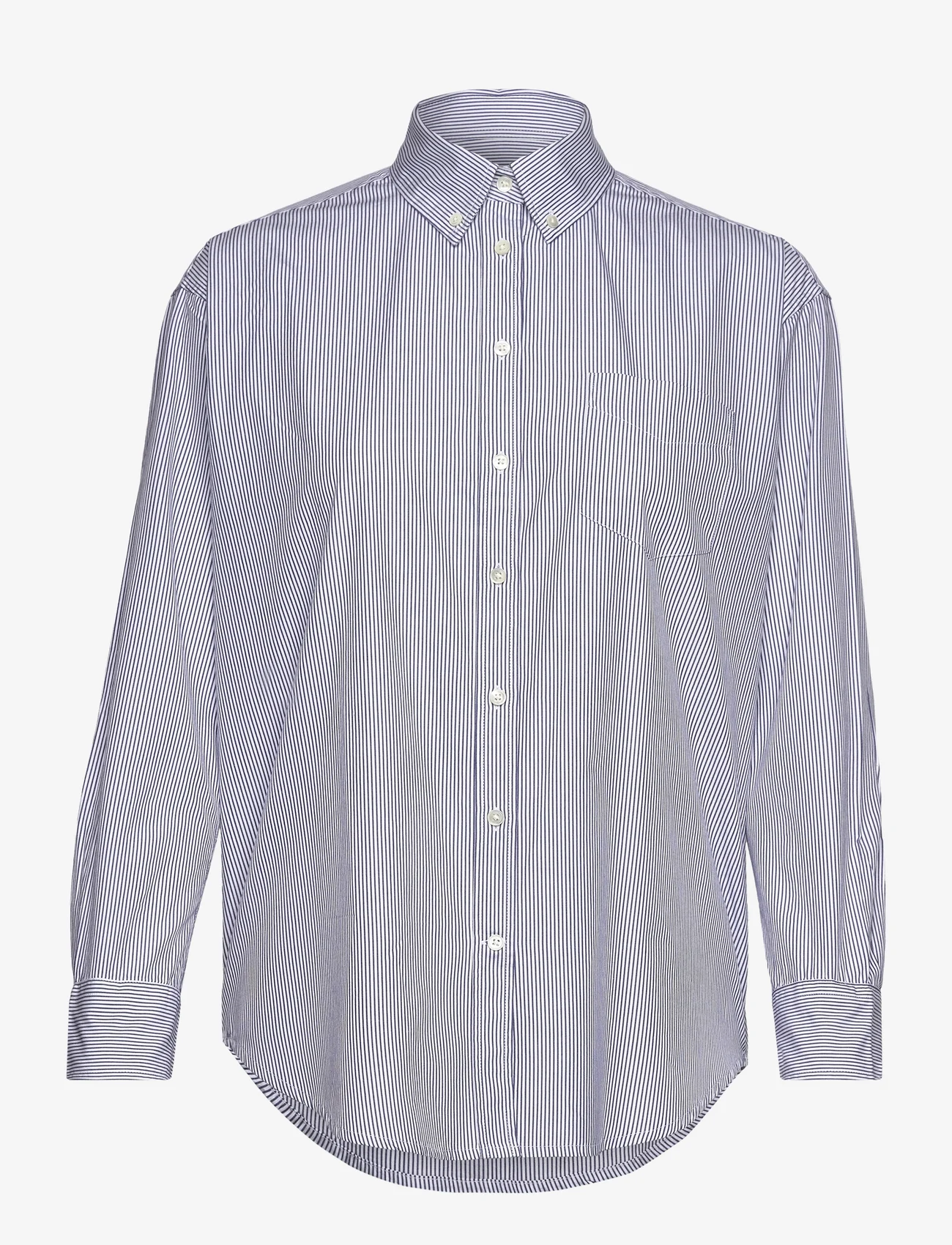 GANT - D1. RELAXED LUXURY POPLIN STRIPE - langermede skjorter - persian blue - 0
