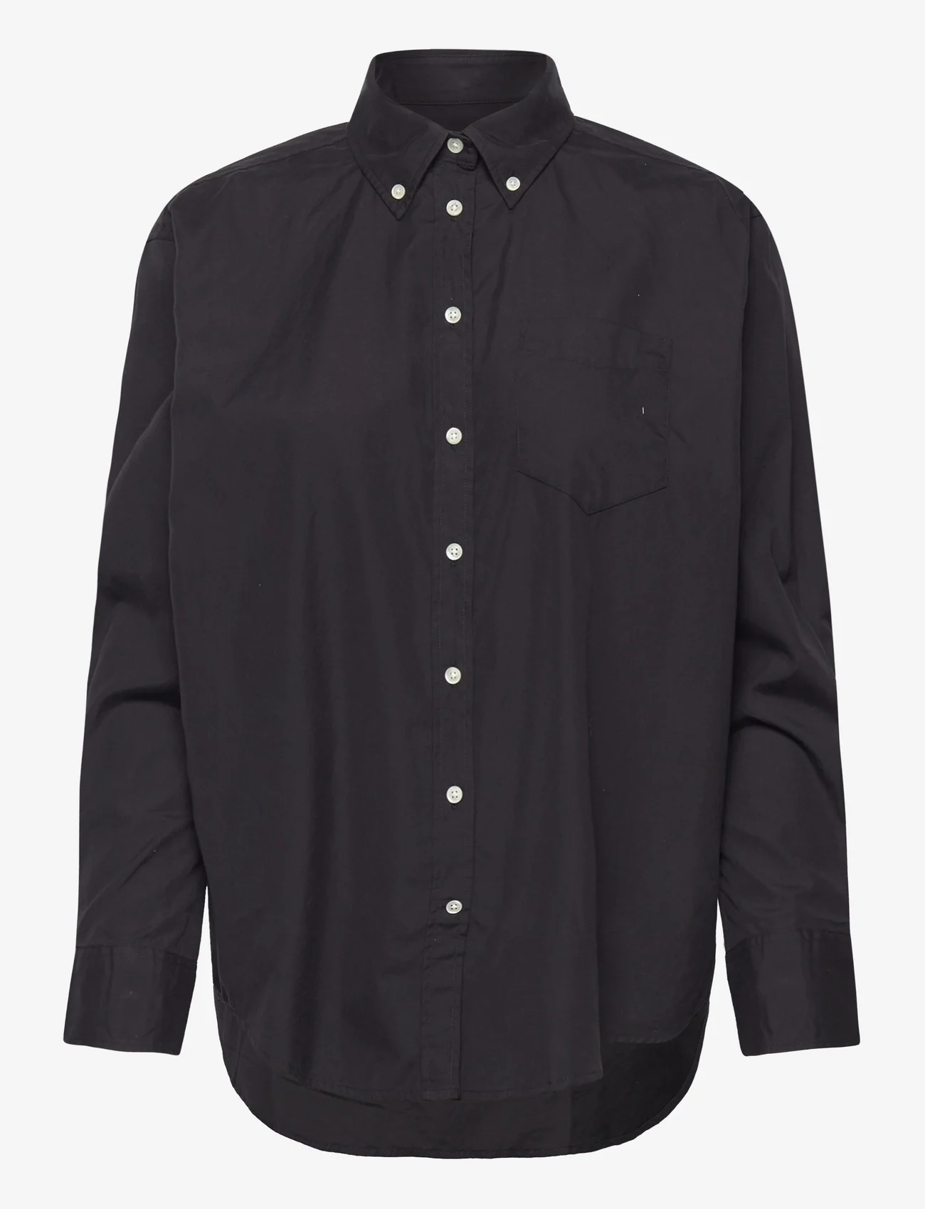 GANT - RELAXED BD LUXURY POPLIN - long-sleeved shirts - ebony black - 0
