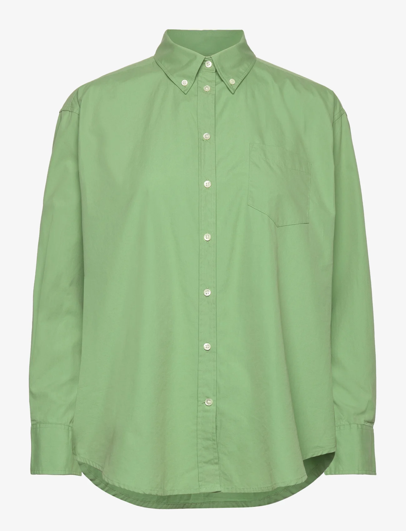 GANT - RELAXED BD LUXURY POPLIN - long-sleeved shirts - eucalyptus green - 0
